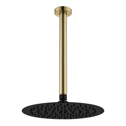 Kaya Shower Dropper Set 3Star 9lpm 250mm PVD Urban Brass with Electroplated Matte Black Head [201931]
