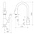 Husk Retractable Dual Spray Pull-Out Sink Mixer Chrome 5Star [298089]