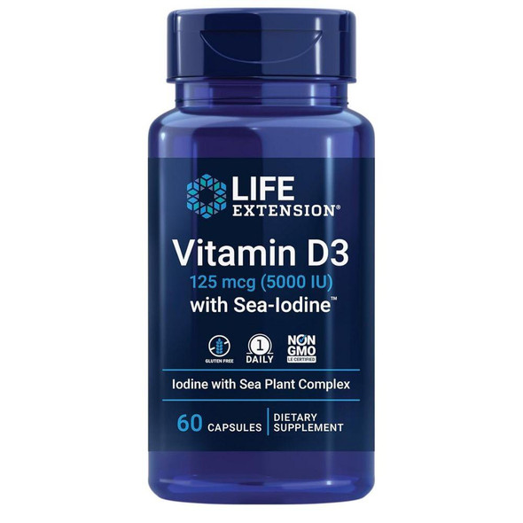  Life Extension Vitamin D-3 5000IU 60 Caps 