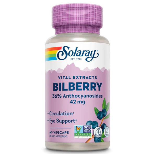  Solaray Bilberry Extract 42mg 60 Caps 