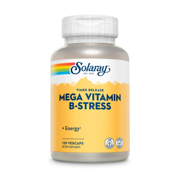  Solaray Mega B-Stress Two Staged, Timed Release 120 Caps 