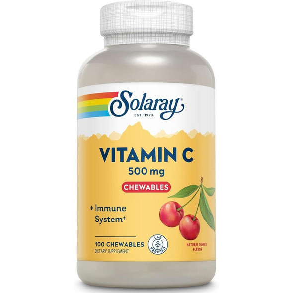  Solaray Chewable Vitamin C Cherry 500mg 100 Chews 