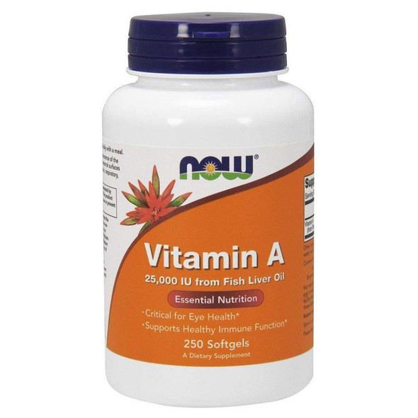  Now Foods Vitamin A 25000 IU 250 Softgels 