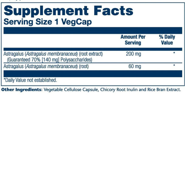  Solaray Astragalus Root Extract 200mg 30 Caps 