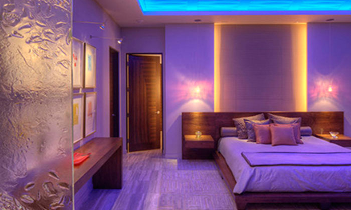 bedroom cove and backlighting using RGBW led strip lights