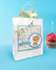Party Bear with gift digital stamp & clipart for card making, craft, scrapbooking