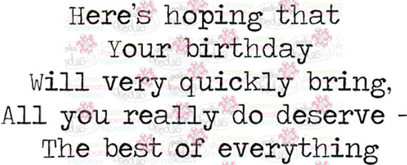 Birthday sentiment downloadable digital stamp