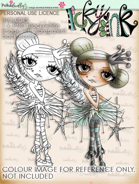 Oddella Fairy - Ickyink Art alternative digistamp Craft Download