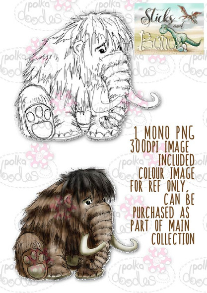 Sticks & Bones - Mammoth Dinosaur  - Digital Stamp CRAFT Download