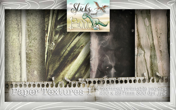Sticks & Bones - Textured Papers 1 (4 papers A4) - Digital Stamp CRAFT Download