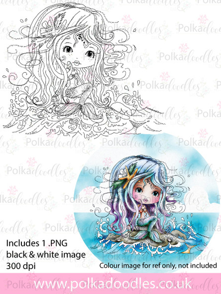 Meribelle Mermaid Rock It- digital craft stamp download