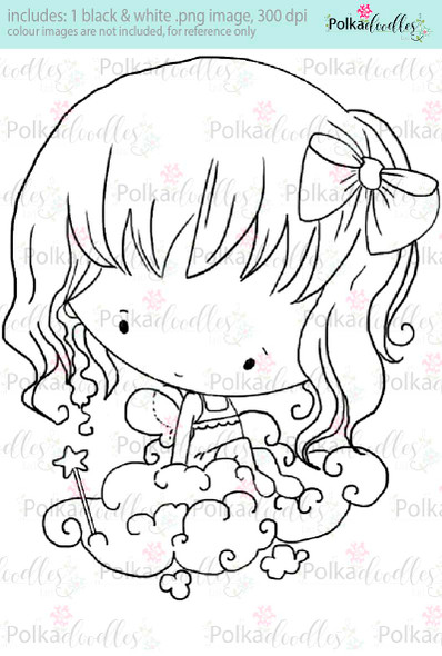 Lil Miss Angel Cloud - Sugarpops Kit 2...Craft printable download digital stamps/digi scrap kit
