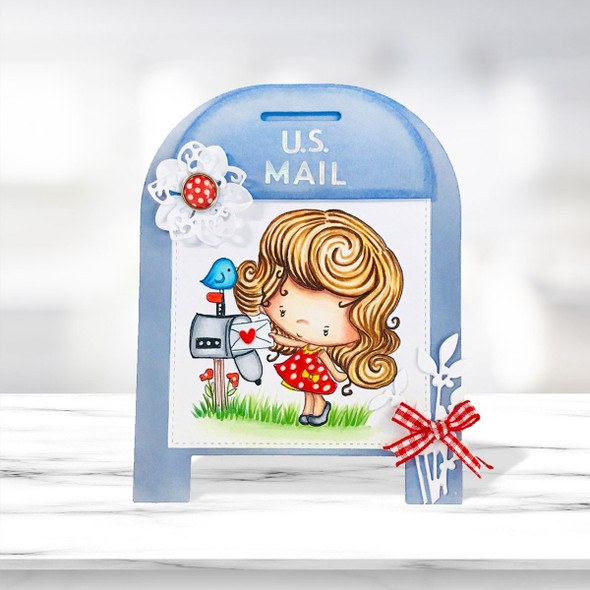 Mailing a Letter precoloured digi stamp - Lil Miss Sugarpops 3...Craft printable download digital stamps/digi scrap