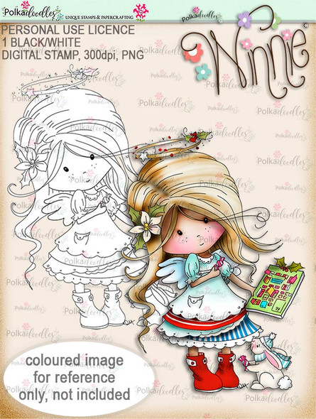Advent Calendar - Winnie Angel digital stamp download