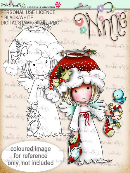 Stockings up - Winnie Angel digital stamp download