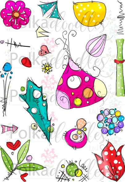 Stamp Soup Circling Around -  21 clear Polymer stamps
