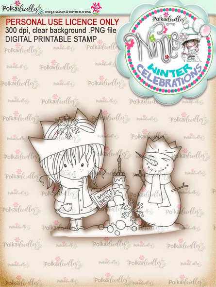 Frozen birthday- Winnie winter celebration digital papercrafting download 

We created this gorgeous printable cardmaking digi for all of you who have Winter Birthdays and Celebration handmade cards to create this year! It can be difficult to find a digital stamp which is perfect for a Christmas Holiday Celebration, so try this lovely Winnie Winter Celebrations collection! 

This is a great digital papercraft and scrapbooking download. 

Make handmade cards with this cute winter birthday celebration printable digi stamp for downloading and printing at home. Perfect for all those Winter/Holiday/Christmas birthday celebrations you have to make over the winter season.