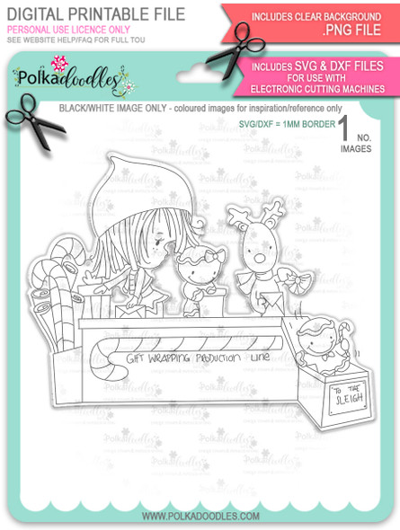 Santa's Workshop Production Line - Winnie North Pole digital stamp download including SVG file