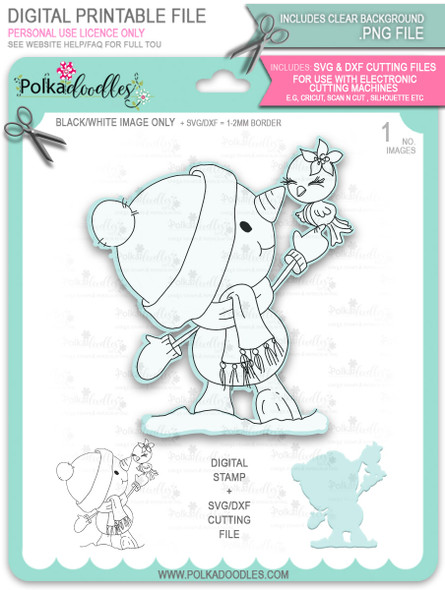 New Friends Snowman Too Cute digital stamp download including SVG file