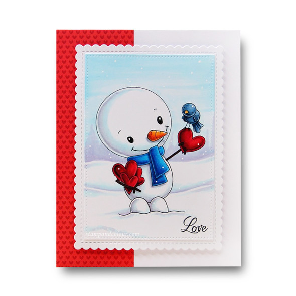 Hello Frosty Snowman PRECOLOURED Too Cute digital stamp download including SVG file