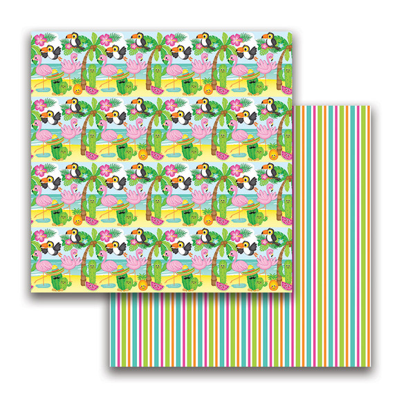 Tropical Fever - holiday/vacation party themed 6 x 6" papercrafting pack