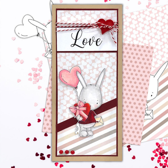 Love You Balloon (precoloured) Love Always printable craft digital stamp download with free SVG /DXF files