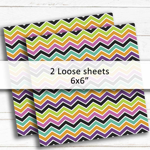 Spooky Chevrons - 2 sheets of printed paper - 6 x 6"