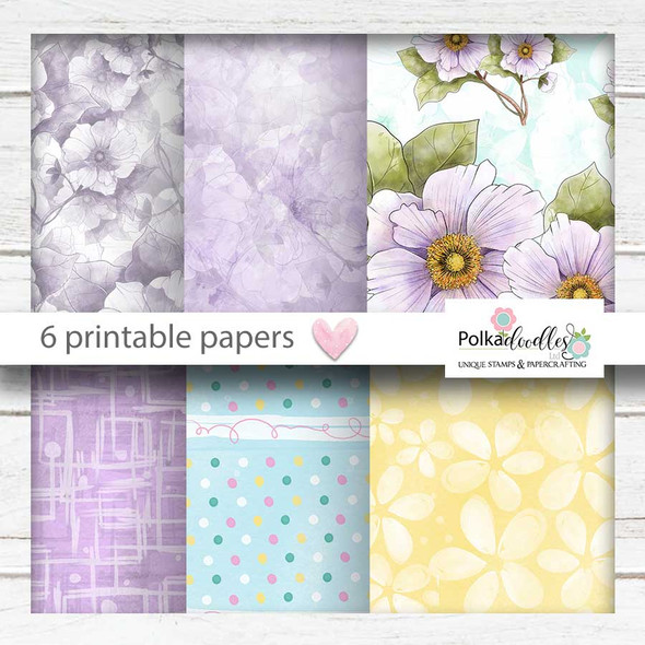 DLPD9189 Watercolour Flower Stem -  printable craft digital stamp download, SVG, papers, greeting