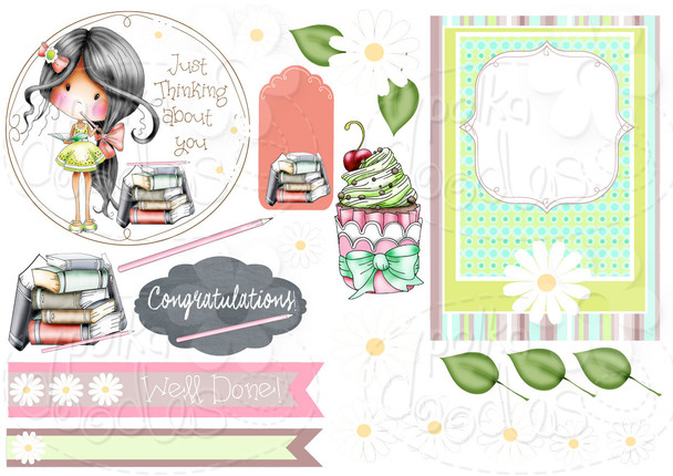 Thinking of You - Winnie Fruit Punch Printable Digital Craft Stamp Download, digiscrap