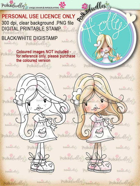 Holly Hello Pretty- digital papercrafting download