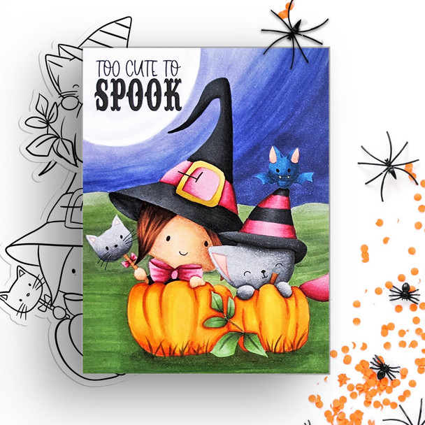 Hocus Pocus Witch Halloween printable digital stamp craft card making scrapbooking sticker