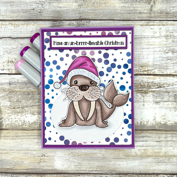 Theo Penguin Winter Snowy Days USB - printable digital stamps, card making, craft, sticker, junk journal, scrapbook