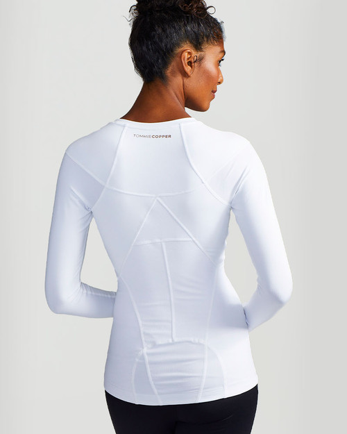 White - Full Back Support Shirt | Women's Long Sleeve