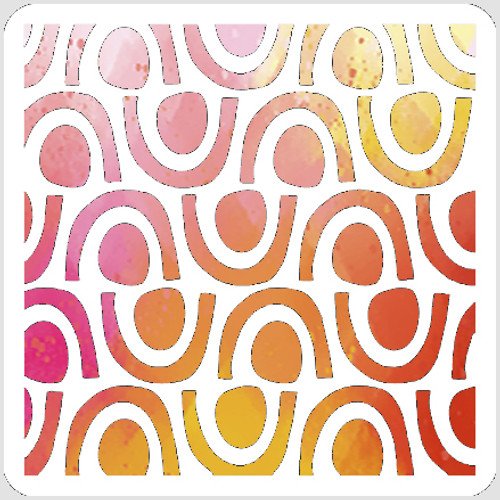 Mid Century Rainbows Stencil