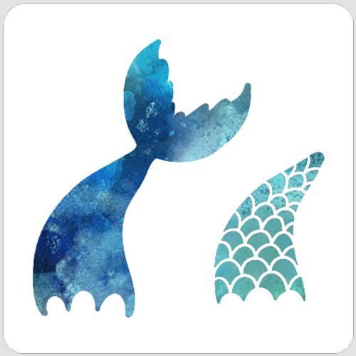 Layered Mermaid Tail Stencil