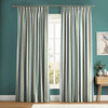 Floral Boheme Stripe Bright Blue and Green Curtain