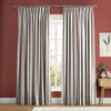 Floral Boheme Stripe Red and Green Curtain