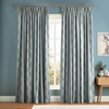 Laurel Leaf Stripe Blue Curtain