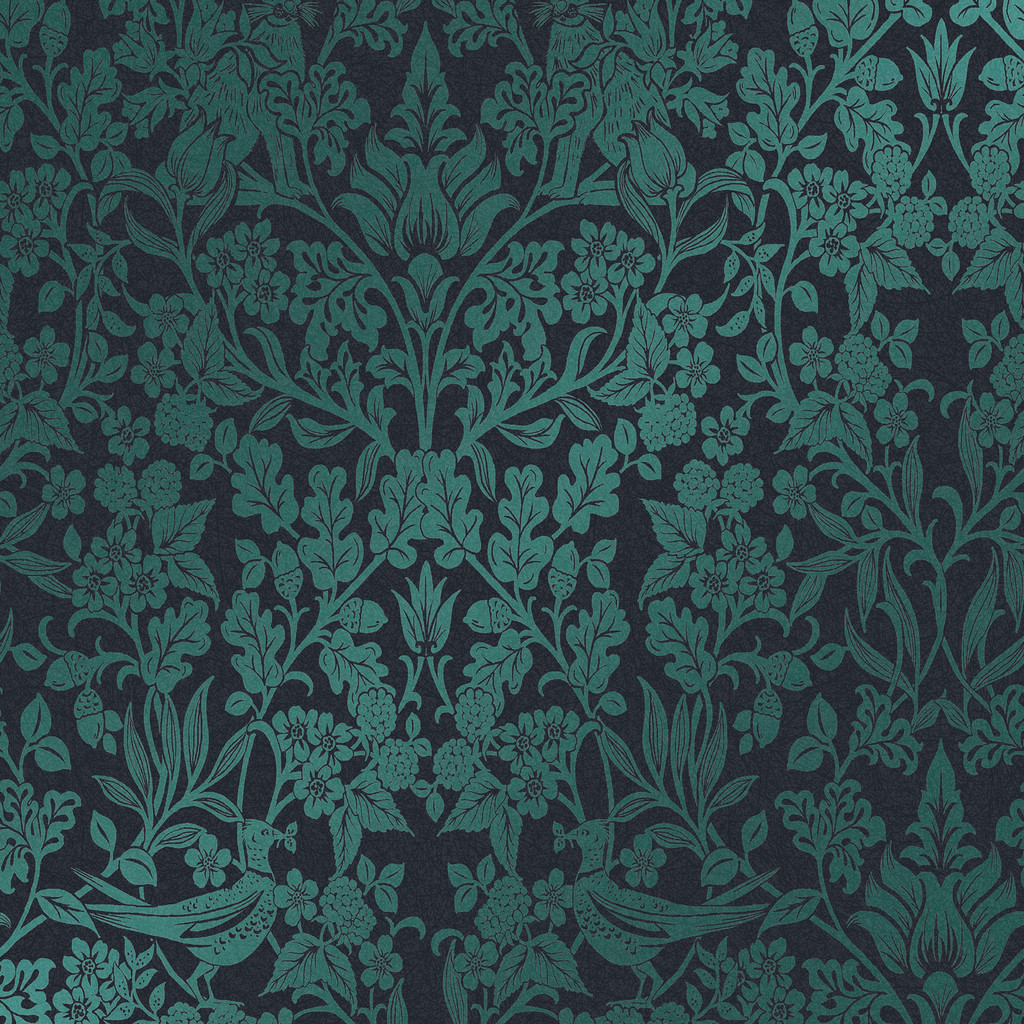 Hartley Damask groenblauw behang