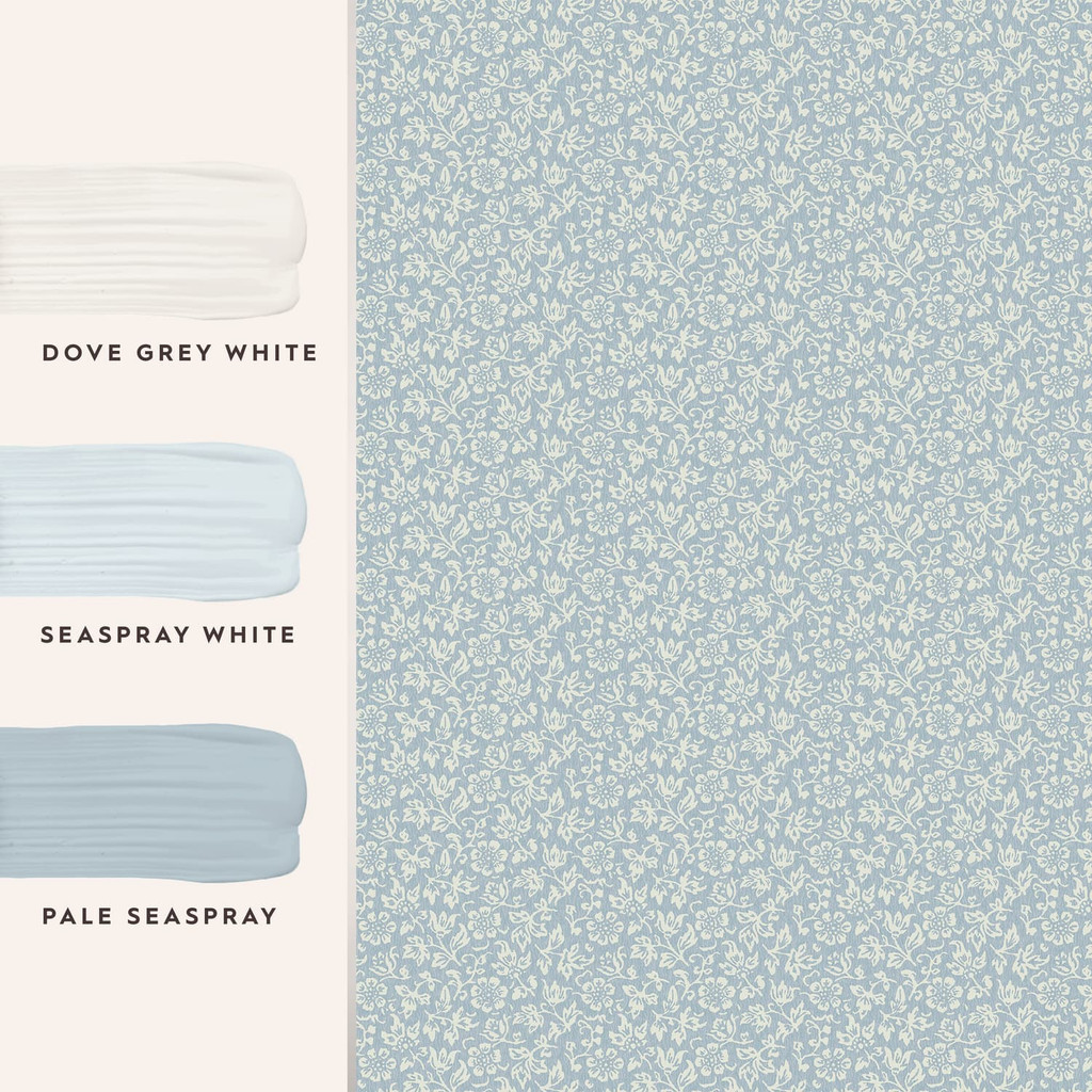 Laura Ashley Sweet Alyssum Pale Seaspray Blue Wallpaper