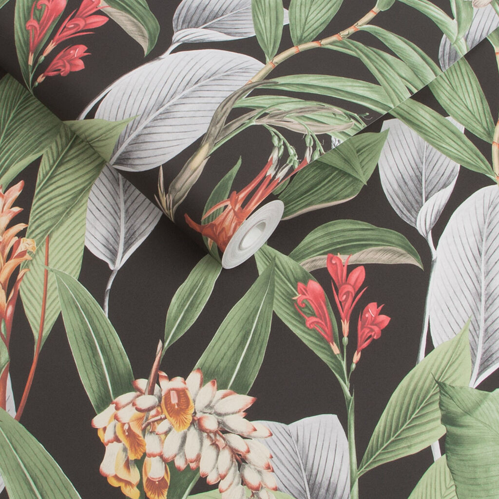 Botanical Black Wallpaper