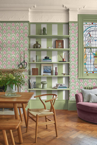 Apple of Grenada Pink & Green Wallpaper - 130286_ROOMSET_01.jpg