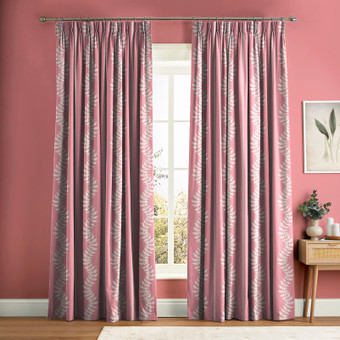 Laurel Leaf Stripe Pink Curtain - 131573cur_ROOMSET_01.jpg