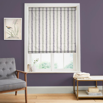 Floral Boheme Stripe Purple and Green Roman Blind - 131661rom_ROOMSET_01.jpg
