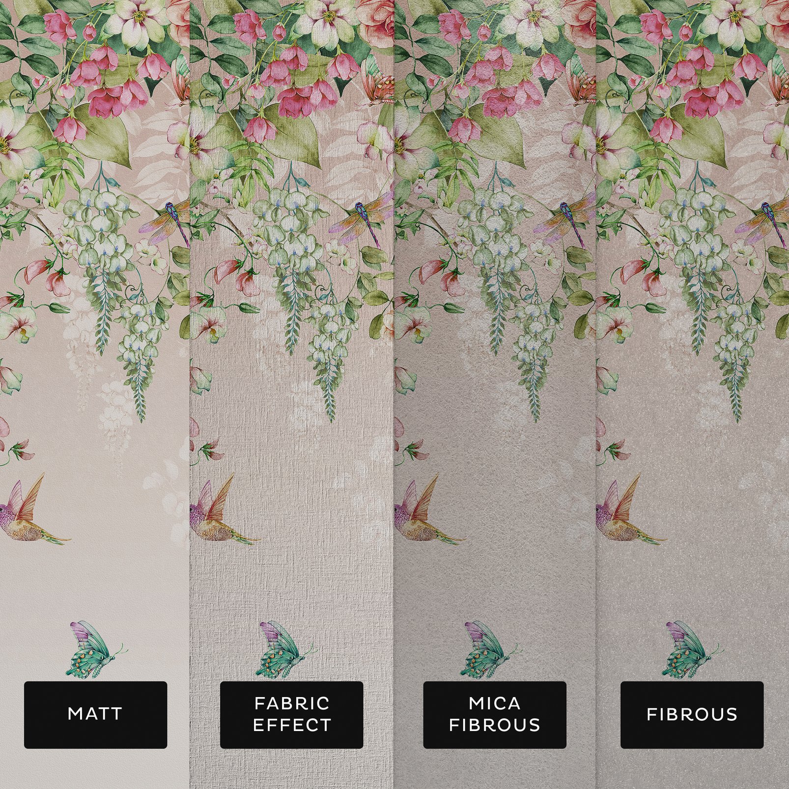 Ethereal Flora Blush Bespoke Mural