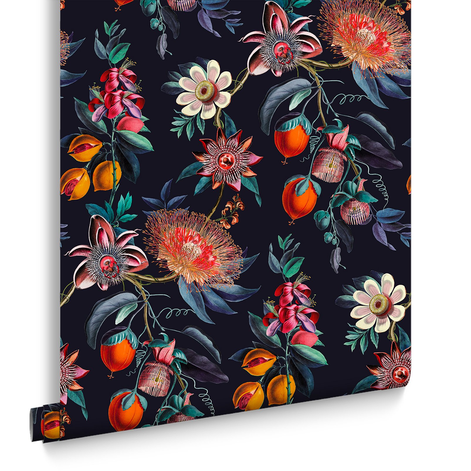 Physic Garden Navy Wallpaper