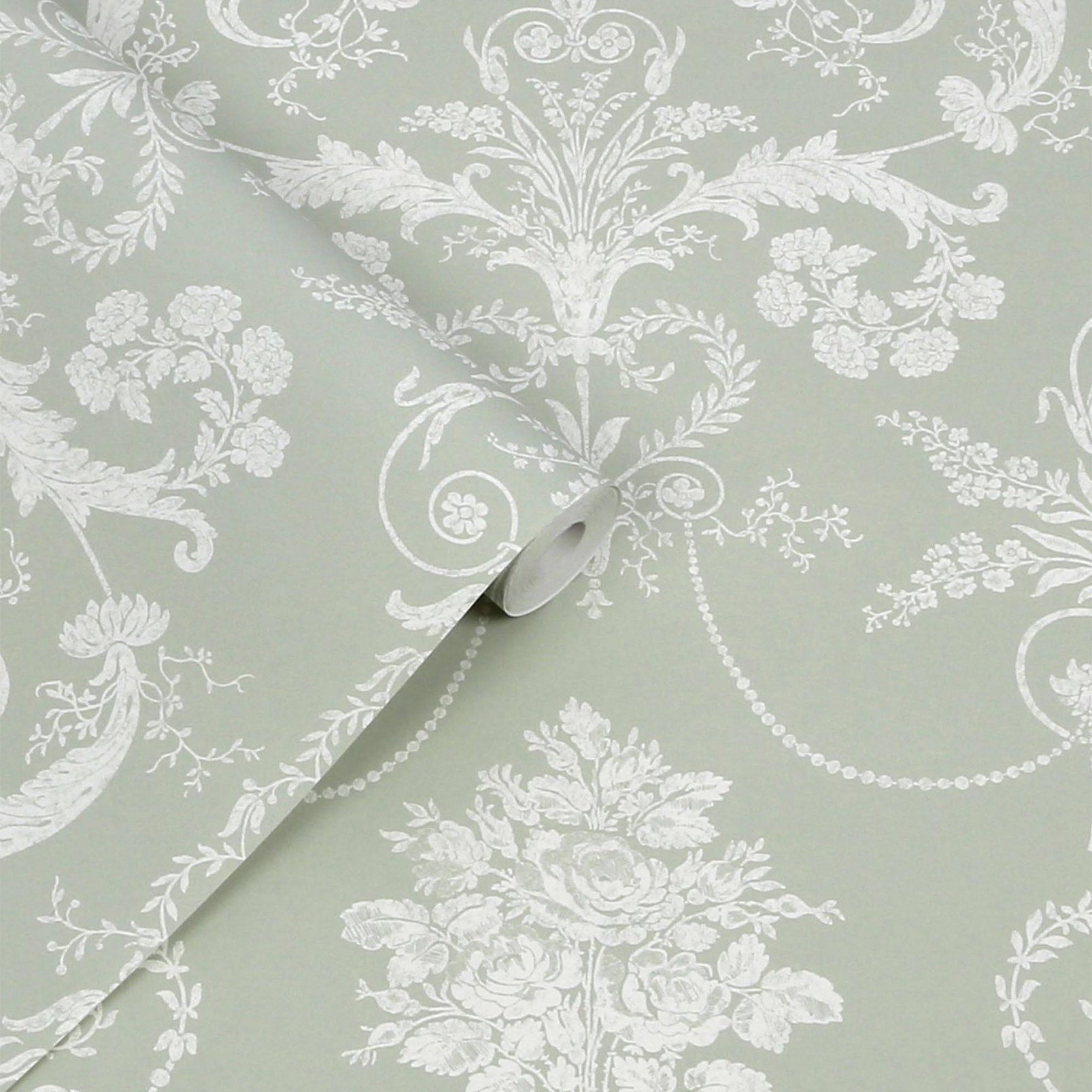 Laura Ashley Josette Sage Green Wallpaper