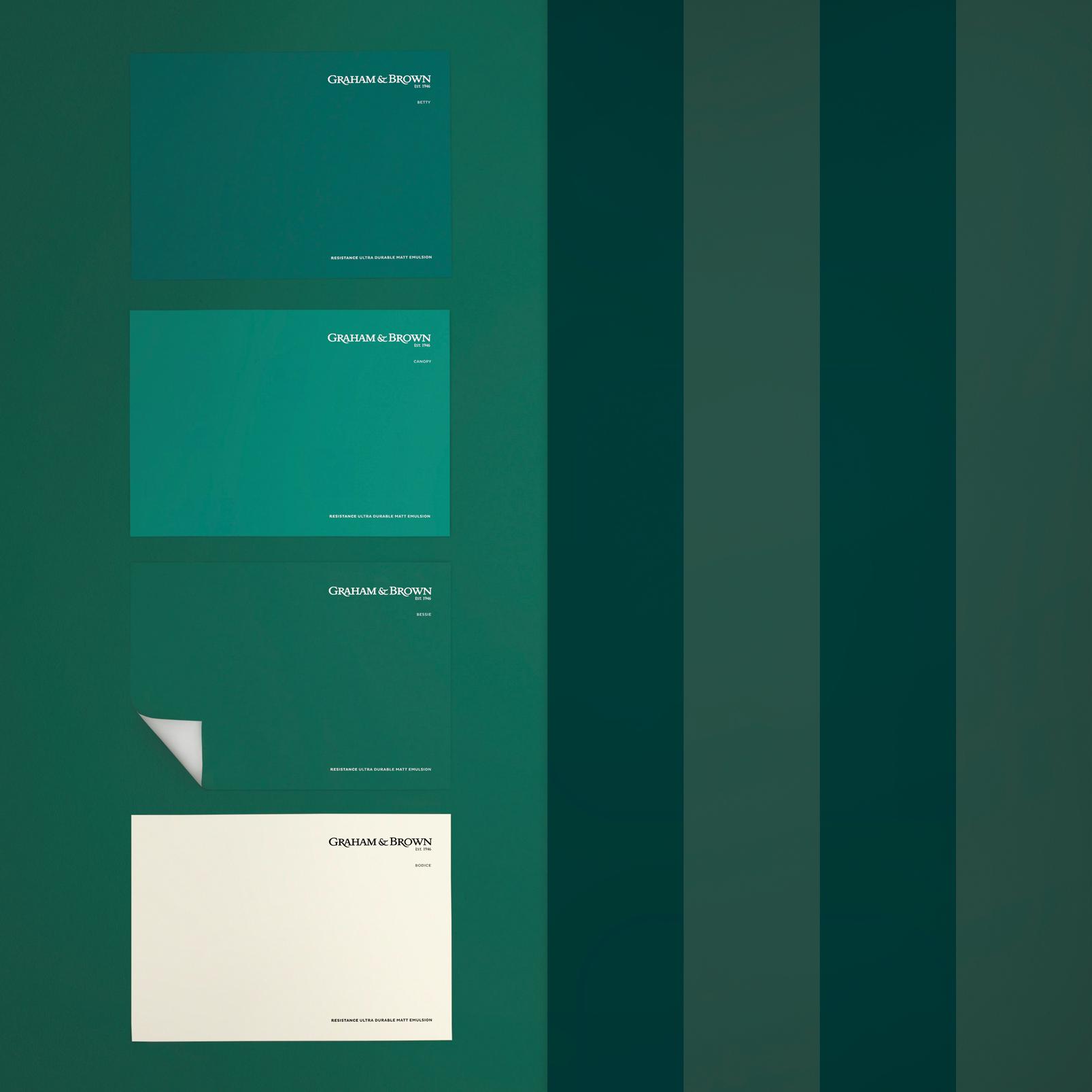 Quartet Stripe Teal Wallpaper