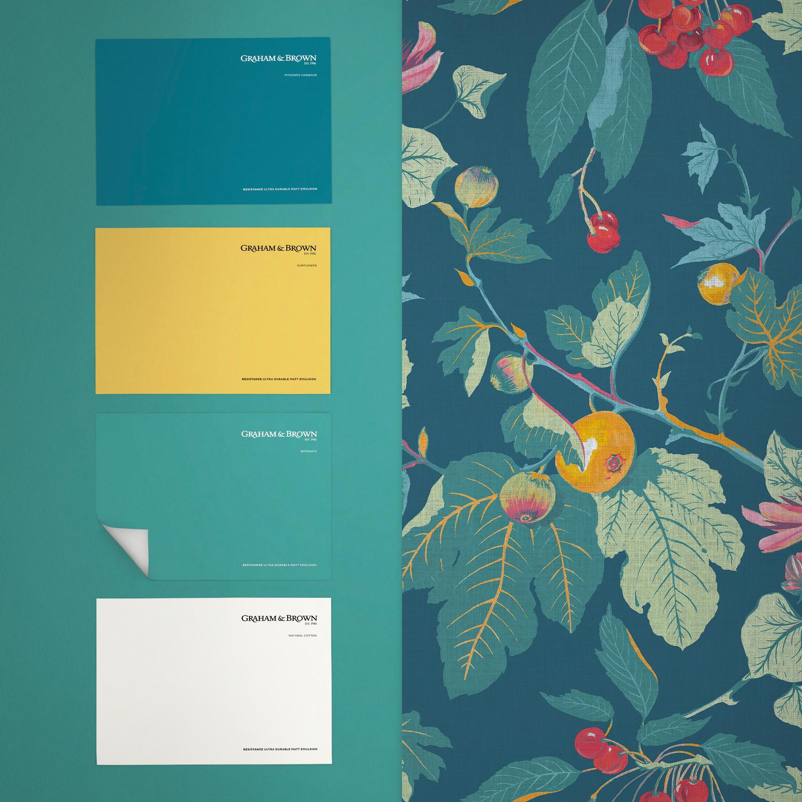 Craftwork Trail Navy Wallpaper