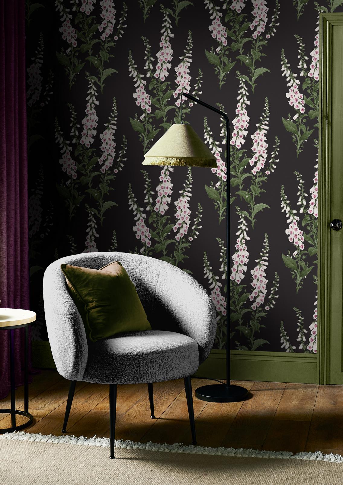 Papier Peint Foxglove Bleu Nuit